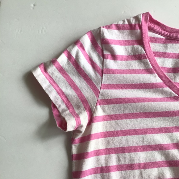 RALPH LAUREN POLO PONY V NECK STRIPED TEE SHIRT MEDIUM - Picture 5 of 11